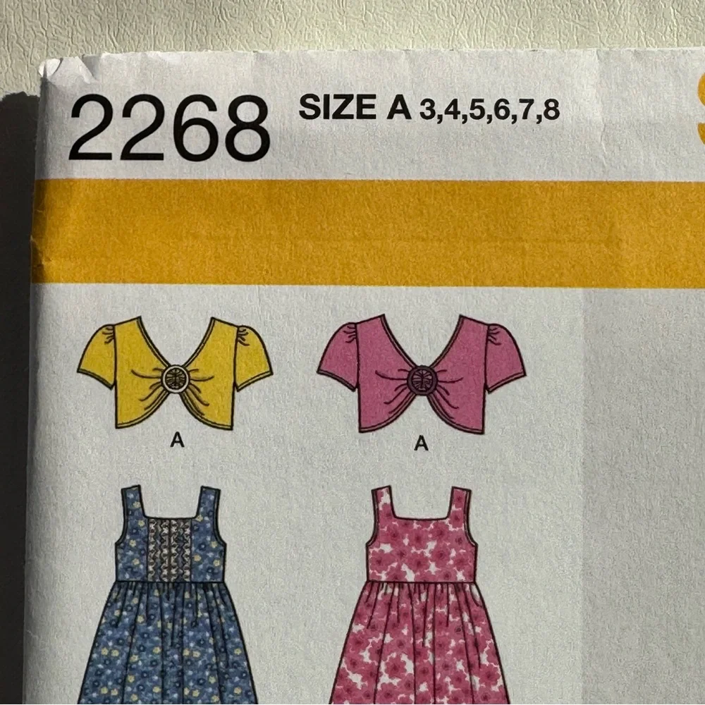 Simplicity 2268 Child’s Dress Top Pants Shorts Uncut Pattern (3,4,5,6,7,8)